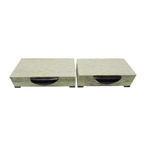 14" / 16" Hadwin Resin Cream Boxes (Set of 2) - Ivory / Beige