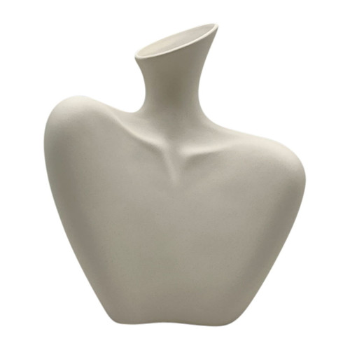 8" Bust Vase Sand Finish - Ivory