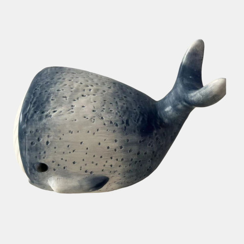 8" Blue Whale Decor - Blue / White