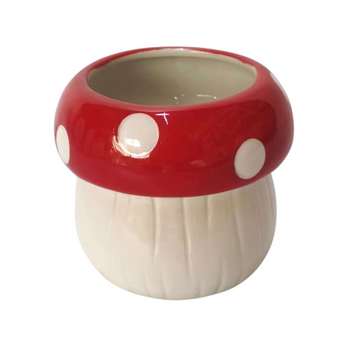 5" Mushroom Planter - White / Red