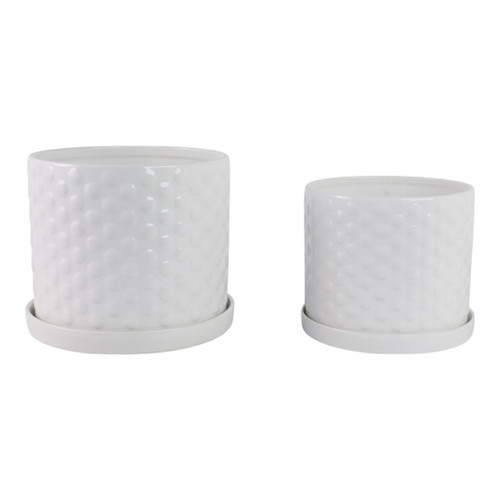 10" / 12" Small Bubble Planter (Set of 2) - White