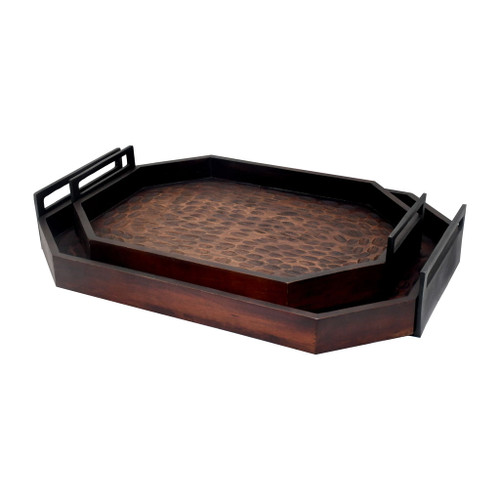 Jones Wood Trays (Set of 2) - Brown