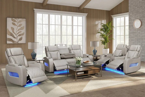 Skyline Power Reclining Set in Leather Gel by Happy Homes