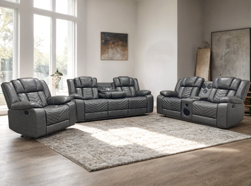 Ace 3PC Reclining Living Room Set in Leather Gel Ace 3PC Reclining Living Room Set in Leather Gel