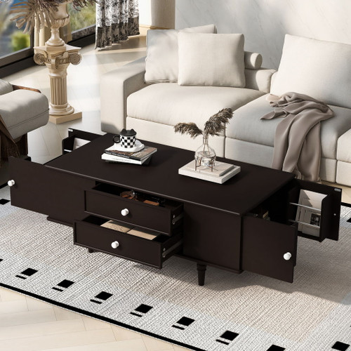 Modern Rectangle Coffee Table With Four Drawers