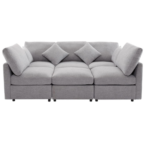 Sectional Sofa Modular U-Shaped With Ottoman & USB Ports