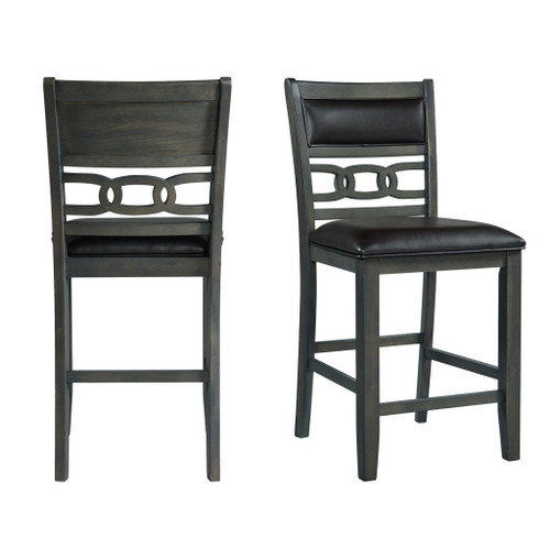 Amherst - Counter Side Chair With PU Cushion (Set of 2) - Gray Finish