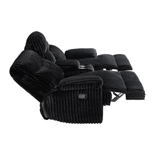 Admiral - Motion Loveseat With Console - Black