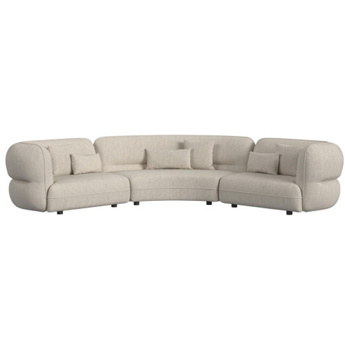 Four Seasons - Sectional Set With 6 Pillows - Camel