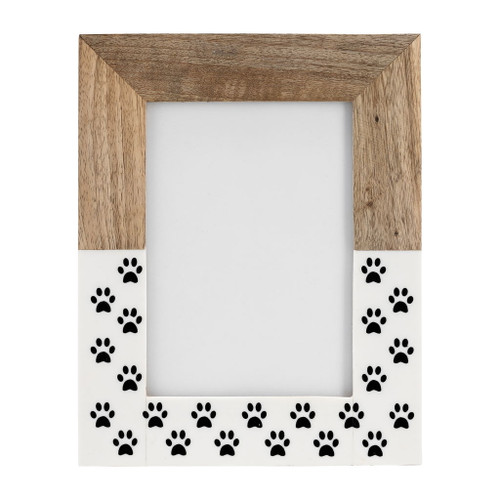5" x 7" Wood Dog-paws Photo Frame - White 5" x 7" Wood Dog-paws Photo Frame - White