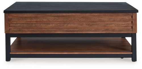 Kallari - Lift Top Cocktail Table - Warm Brown / Black