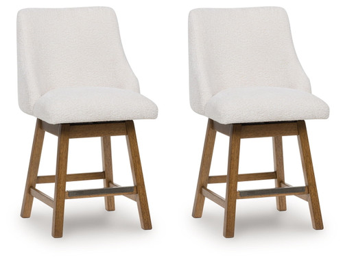 Cabalynn - Upholstered Swivel Barstool (Set of 2) - Oatmeal / Light Brown Cabalynn - Upholstered Swivel Barstool (Set of 2) - Oatmeal / Light Brown