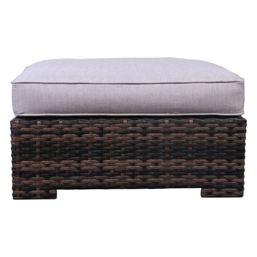 Wide Hand Patio Sectional With Cushions - Brown