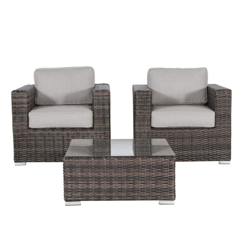 Wicker Seating Group Set With Table And Cushions Wicker Seating Group Set With Table And Cushions