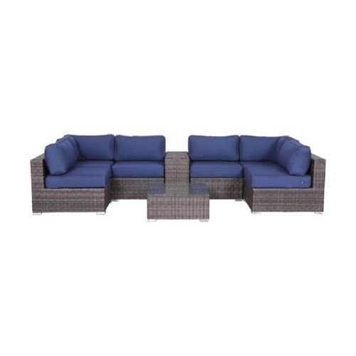 Elegant 4 Person Wicker Patio Seating Set With Cushions And Glass Top Table