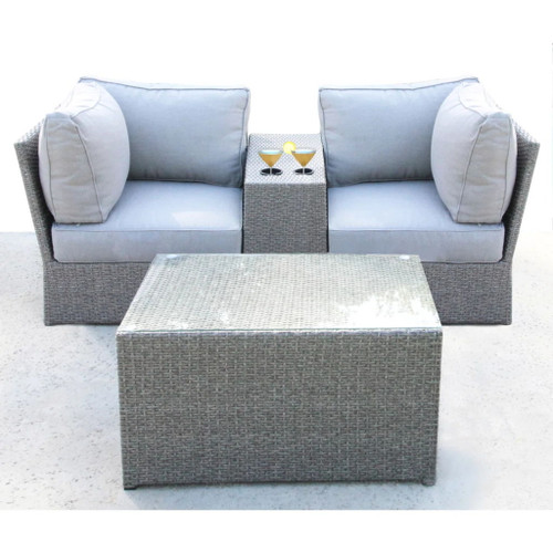 Comfortable Modern Patio Rattan Sectional Set With Cushions