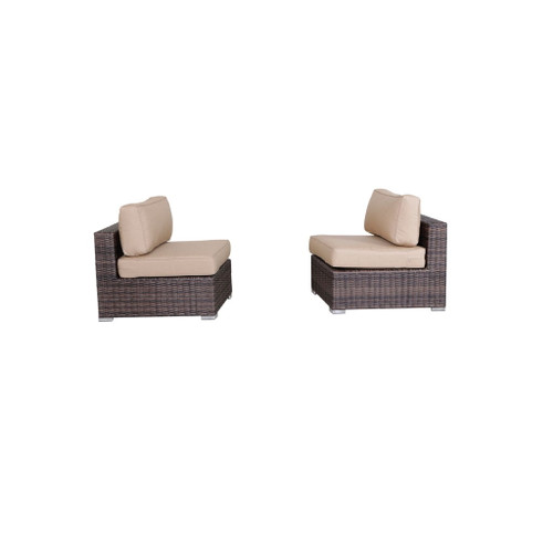 Wide Armless Outdoor Chairs With Cushions (Set of 2) Wide Armless Outdoor Chairs With Cushions (Set of 2)