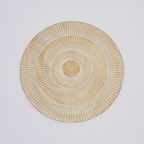 Handcarved Vintage Wheel Wall Decor - Brown / Antique White Handcarved Vintage Wheel Wall Decor - Brown / Antique White