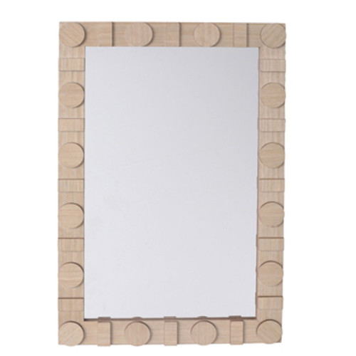 Rectangle Mirror With Circle Details - Natural Rectangle Mirror With Circle Details - Natural