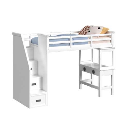 Hampton Kids - Loft With Staircase And Desk With Speaker Bedroom Set