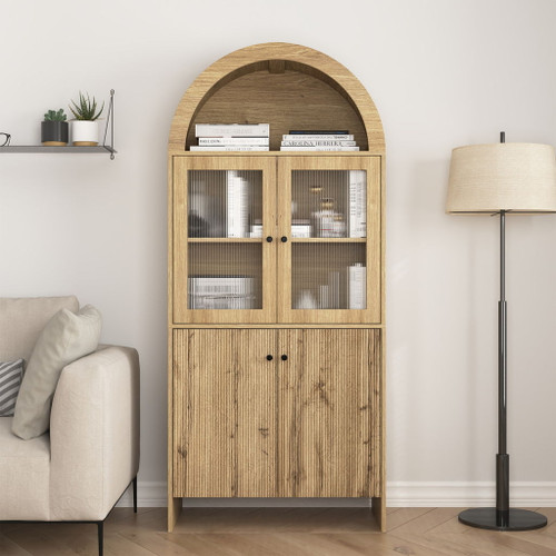 Modern Tech Inspired Dome Cabinet With LED Lighting