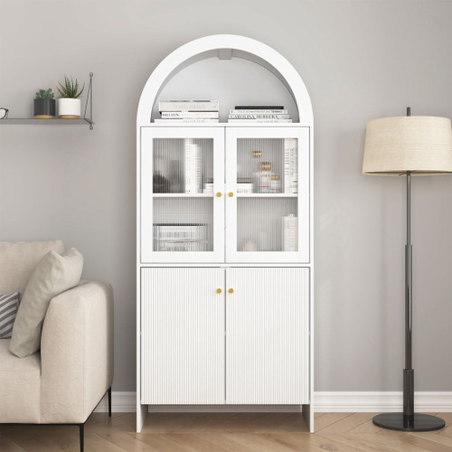 Modern Tech Inspired Dome Cabinet With LED Lighting