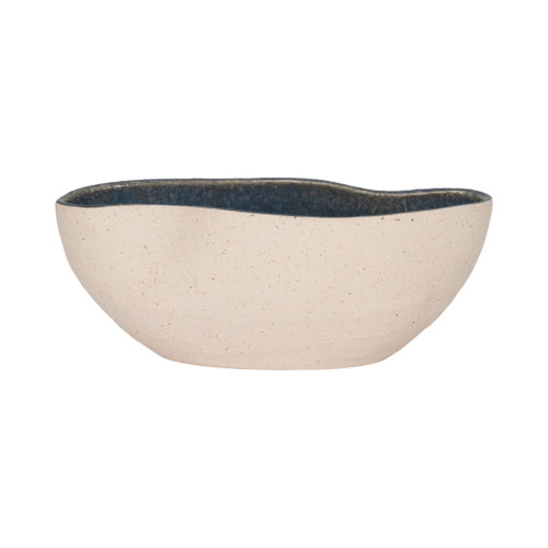 13" Reactive Curvy Oval Bowl - Blue / White 13" Reactive Curvy Oval Bowl - Blue / White
