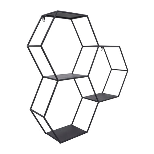 Metal Hexagon Wall Shelf 26" - Black Metal Hexagon Wall Shelf 26" - Black