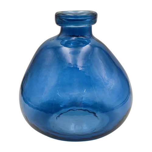 Glass 8" Balloon Vase - Blue Glass 8" Balloon Vase - Blue