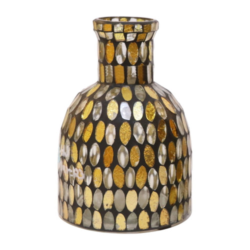 Glass 6" Mosaic Vase - Copper Glass 6" Mosaic Vase - Copper