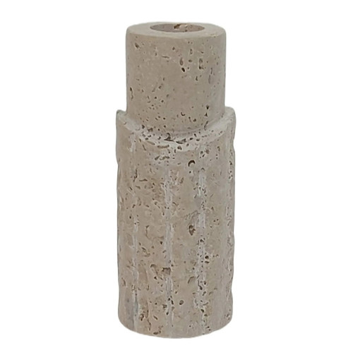 5" Raw Edge Travertine Taper Holder - Tan 5" Raw Edge Travertine Taper Holder - Tan