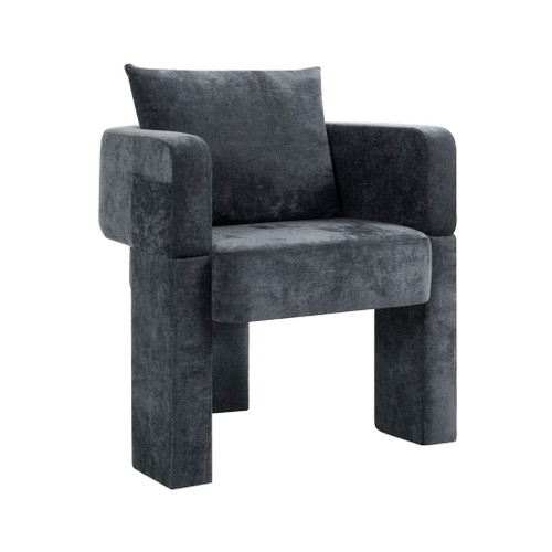 Modern 3 Leg Accent Chair With Ergonomic Arms & Removable Pillow