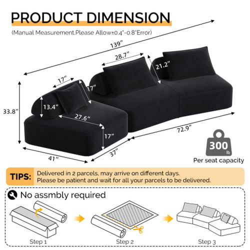 Modern Luxury Oversized Modular Sectional Sofa Set