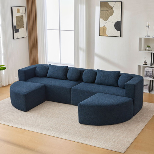 Boneless - Couch Modular Sectional Sofa With Deep Seating And Curved Design