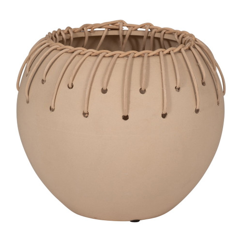 Cer Bowl With Weaving 9" - Natural Cer Bowl With Weaving 9" - Natural