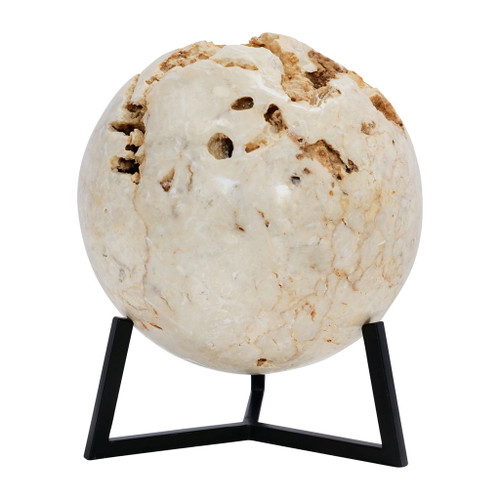 Stone 9" Moon On Stand - Ivory Stone 9" Moon On Stand - Ivory