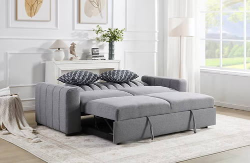Zaira Gray Sofa and Loveseat Set in Boucle Zaira Gray Sofa and Loveseat Set in Boucle