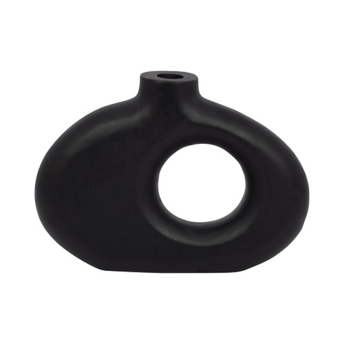 Wood Cut-out Vase 7" - Black Wood Cut-out Vase 7" - Black