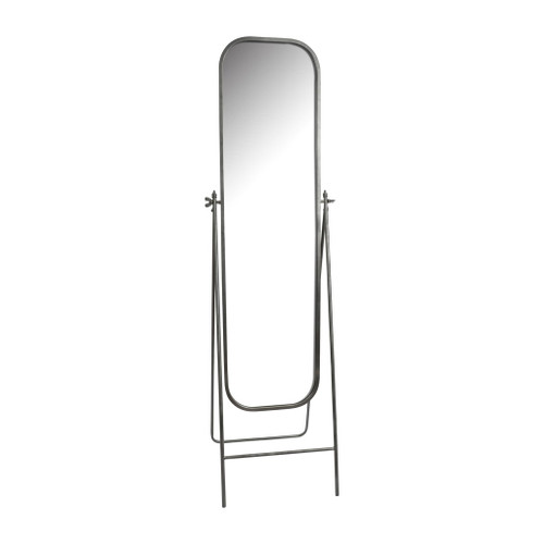 Metal 21X69 Floor Mirror On Stand - Black Metal 21X69 Floor Mirror On Stand - Black