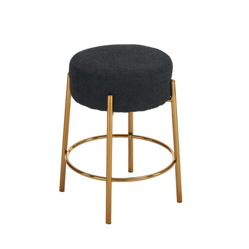 Round Bar Stools (Set of 2), Contemporary Upholstered Dining Stools For Kitchens, Coffee Shops And Bar Stores - Legs