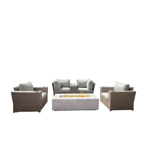 Outdoor Elegance Conversation Set With Fire Pit