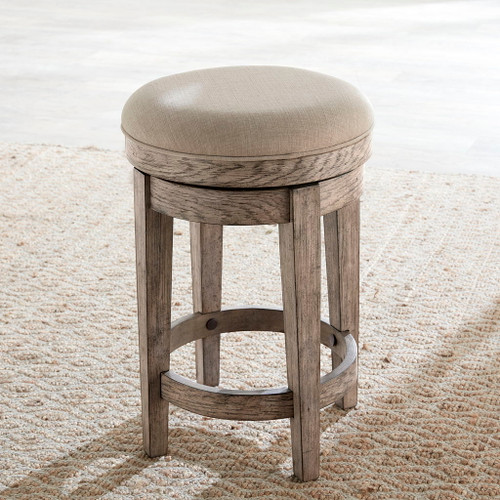City Scape - Upholstered Swivel Console Stool - Burnished Beige City Scape - Upholstered Swivel Console Stool - Burnished Beige