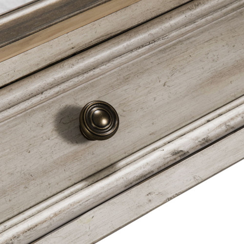 Heartland - Rect Ceiling Tile Cocktail Table - Antique White / Tobacco Tops