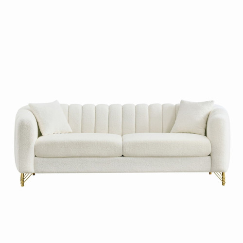 Tufted Oversized Sofa For Living Spaces - Beige