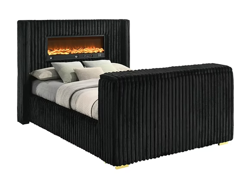 Henley Bedroom Set in Black Corduroy