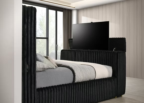 Henley Bedroom Set in Black Corduroy