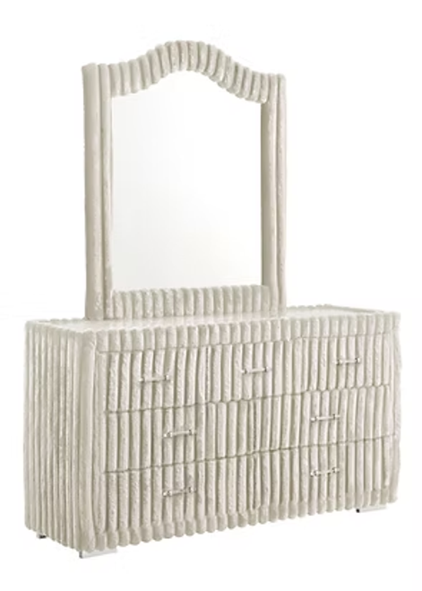 Atlam Bedroom Set in Cream Corduroy