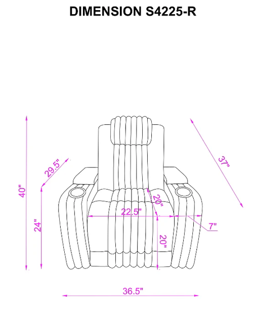 Lita 3pc Reclining Set in Fabric Lita 3pc Reclining Set in Fabric