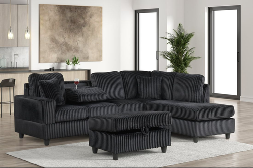 Rocket Onyx Reversible Sectional by Happy Homes