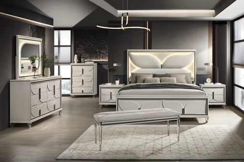 Hayma Bedroom Set in Mysterious Gold